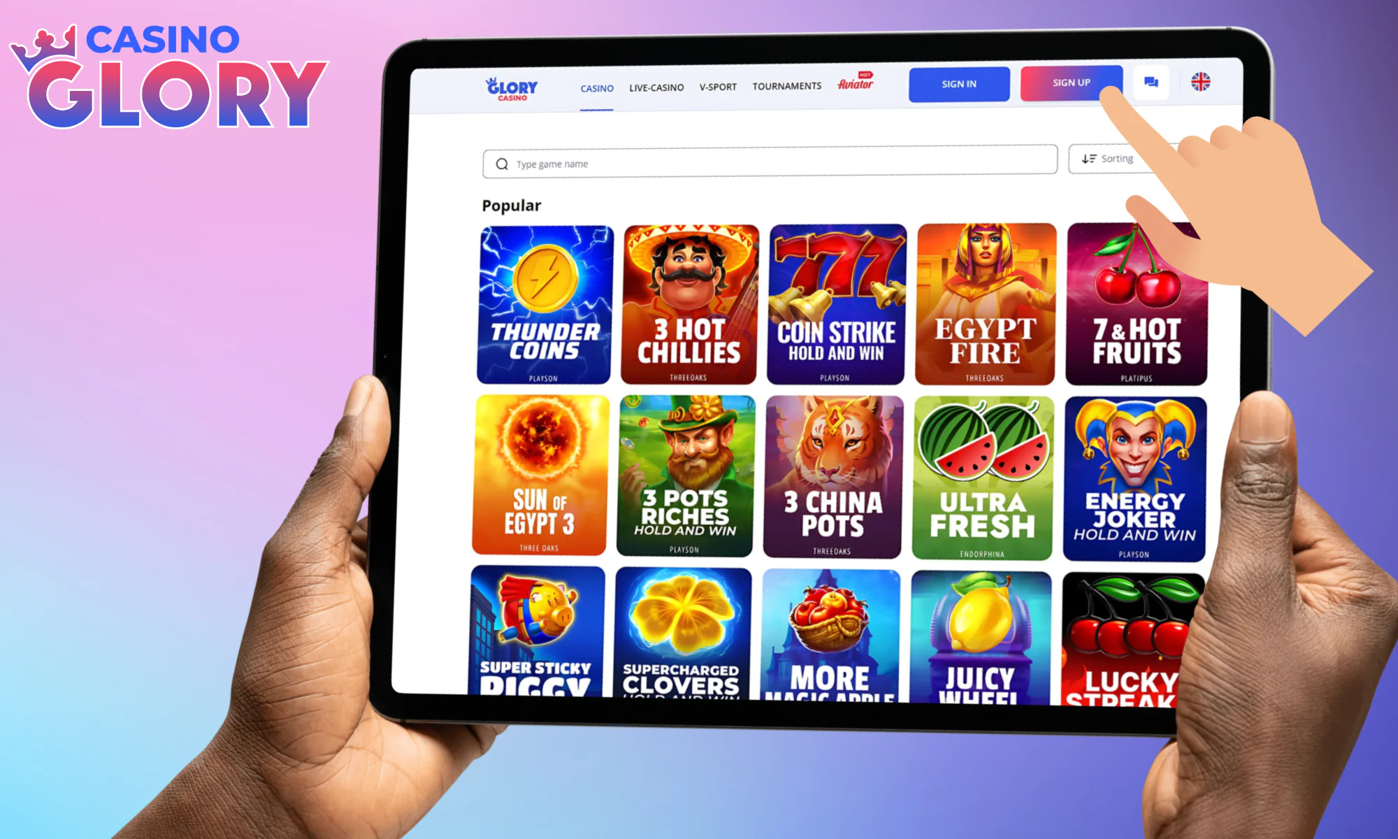 Find the special “Sign Up” button in the top portion of the page